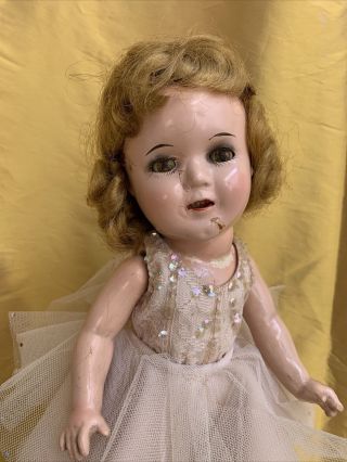 Antique Shirley Temple 13 " Composition Doll With Clothes