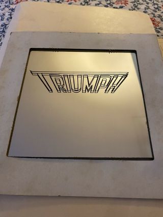 Triumph Band Carnival Prize Glass Mirror 6x6 With Cardboard Frame 1980 