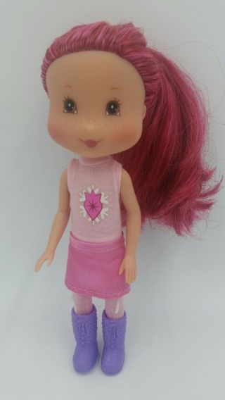 2006 Playmates Strawberry Shortcake Doll 7 Inches Wearing Clothes And Boots