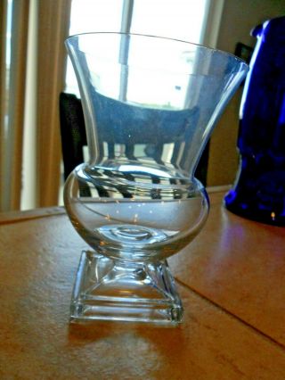 Pristine Duncan & Miller Glass Clear " Grecian Urn " Vase 1930 - 50 