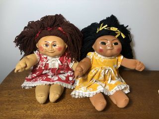 2 Taro Patch Hawaiian Dolls 1984 Signed Doc Smith 1985 Dresses