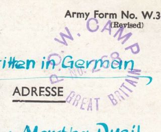 WW2 German Prisoner of War Card 1946 Norduck Farm Aston Abbotts Bucks Aylesbury 3
