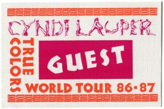 Cyndi Lauper 1986 True Colors Concert Tour Backstage Pass Authentic Otto 2