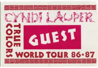 Cyndi Lauper 1986 True Colors Concert Tour Backstage Pass Authentic Otto 3