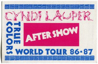 Cyndi Lauper 1986 True Colors Concert Tour Backstage Pass Authentic Otto 1