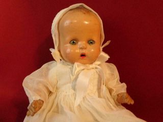 Antique Vintage 12 " Composition Doll Baby Buttercup Tin Sleep Eyes Unmarked