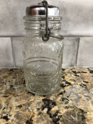 Vintage Glass Grated Cheese Shaker Made By Wharton Usa