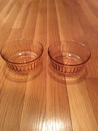 Vintage Fortecrisa Pink Swirl Depression Style Glass Bowls 5 " Set Of 2