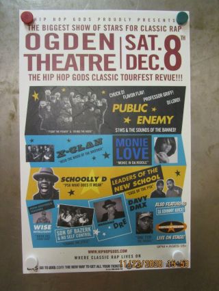 Public Enemy Hip Hop Gods Tour Flyer Ogden Theatre Denver Dec.  8,  