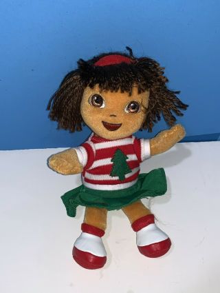 7 " Ty Dora The Explorer Christmas Beanie Babies Beanbag Plush Stuffed Toy