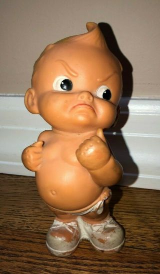 Vintage Rare Fighting Mad Thumbs Up Kewpie Squeaky Doll.  6 Inch Tall