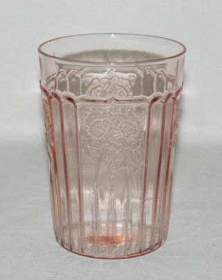 Hocking Glass Mayfair Open Rose Pink Flat Water Tumbler