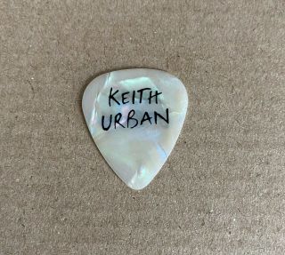 Keith Urban - 2013 Tour Issued Signature Guitar Pick Double Sided White Marble
