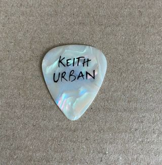 KEITH URBAN - 2013 Tour Issued Signature Guitar Pick Double Sided White Marble 2