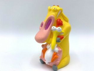 Cartoon Network Cow And Chicken Figure Toy Vintage 3.  5 "