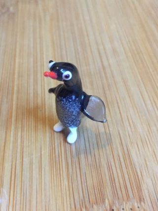 Vintage Murano Glass Penguin Bird Figurine Miniature Figure Lampwork Animal Vgc
