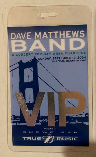 Dave Matthews Band Authentic 2004 Concert Laminated Backstage Pass Golden Gate
