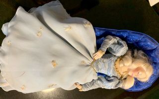 1988 Sleeping Beauty Porcelain Doll From Franklin Rare Doll 20 "
