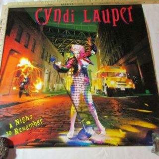 Vtg 1989 Cyndi Lauper Music Promo Poster 23 " X 23 " A Night To Remember