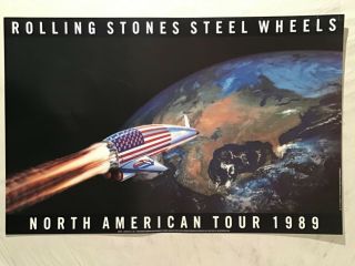 Rolling Stones ‘89 Poster Brockum York City Steel Wheels North American Tour