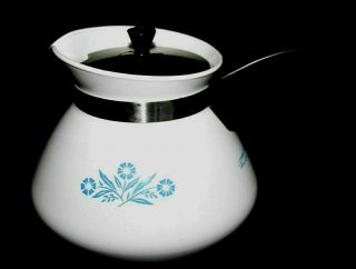 Vintage Corning Ware P104 Blue Cornflower 6 Cup Tea Pot W/ Lid