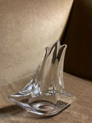 Daum Nancy France Crystal Sailboat Paperweight - Signed 2