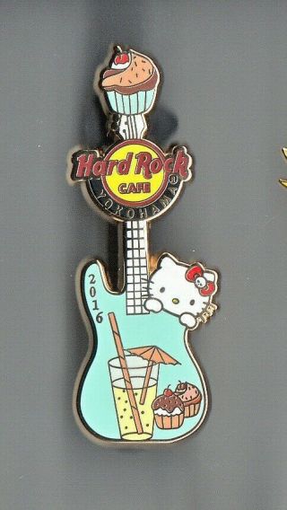 Hard Rock Cafe Pin: Yokohama 2016 Birthday Hello Kitty Guitar Le200