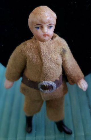 Antique Porcelain Wwi Doll With Movable Arms & Legs Blue Eyes Blonde Hair