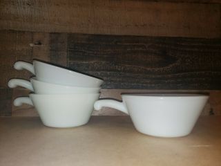 Vintage Set Of 4 Anchor Hocking Fire King 240 Milk Glass Soup Bowls