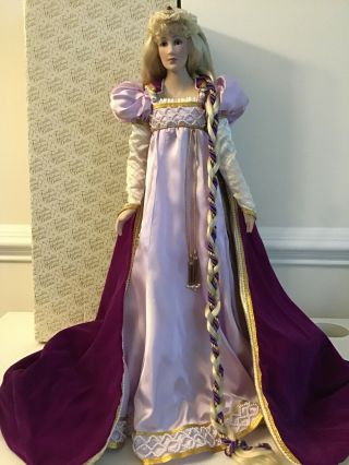 Vintage Franklin Rapunzel Porcelain Heirloom Doll 19”