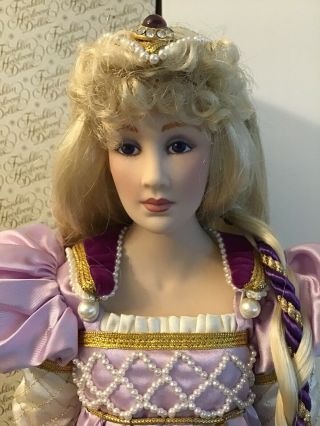 Vintage Franklin Rapunzel Porcelain Heirloom Doll 19” 2