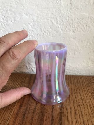 Fenton Glass Pink Rib Optic Iridescent Tumble Up Cup Tumbler Only Marked 2nd