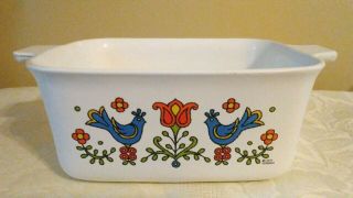 Vintage Corning Ware Country Festival P - 4 - 13 Casserole/loaf Pan 1.  5qt.  1975