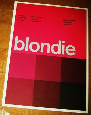 Blondie Debbie Harry Rock Concert Poster Swiss Punk Graphic Art Cbgb Omfug