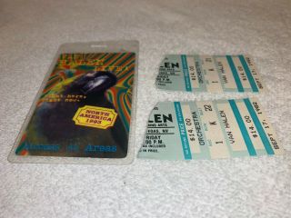 Van Halen 2 Concert Ticket Stubs W Backstage Pass Aladdin Eddie Alex David Roth
