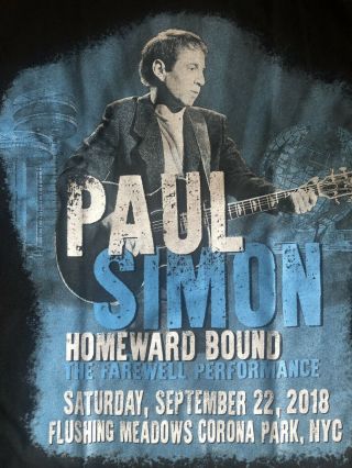 Paul Simon - Homeward Bound - T - Shirt - 9/22/18 - Flushing Meadows - Size:small