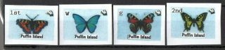 Gb Local Cinderella Puffin Island Thames 2017 Butterfly Issue Imperf Proofs Unm