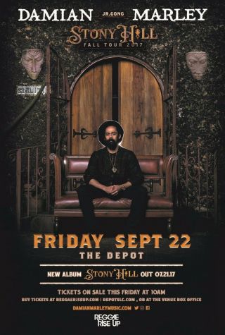 Damian Jr.  Gong Marley " Fall Tour 2017 " Concert Poster For Salt Lake Or Phoenix