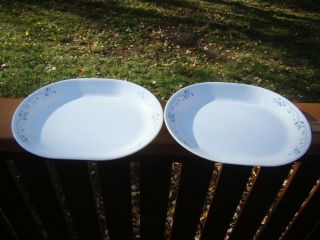 2 Corelle Dinnerware Provincial Blue Floral Oval Serving Platters Two