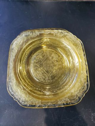 8 Vintage Yellow Depression Glass Side Plates,  1930 