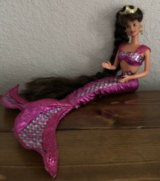 Jewel Hair Mermaid Teresa Barbie Doll Brunette Long Hair Vintage