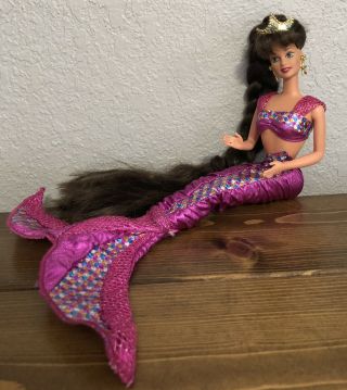 Jewel Hair Mermaid Teresa Barbie Doll Brunette Long Hair Vintage 2
