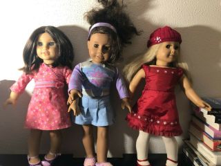 American Girl Dolls,  Set Of 3 American Girl Dolls,  Pre - Owned