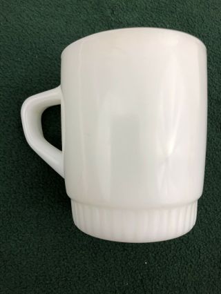 Vintage Fire King White Coffee Mug Cup Handle Ware Milk Glass Ribbed bottom edge 2