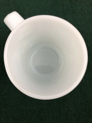 Vintage Fire King White Coffee Mug Cup Handle Ware Milk Glass Ribbed bottom edge 3