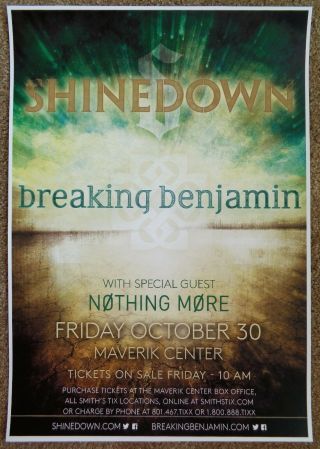 Shinedown 2015 Gig Poster Salt Lake City Utah Concert
