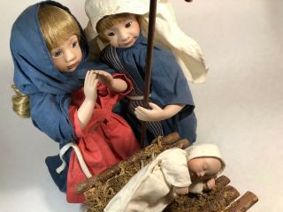 Ashton Drake The Holy Family Nativity Porcelain Doll Figures Vintage 1993 Jesus