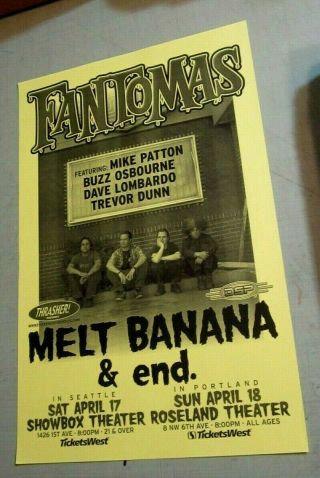 Fantomas 2004 Seattle Concert Org Show Poster Faith No More Mr Bungle Tomahawk