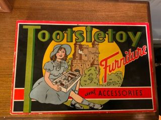 Vintage Tootsie Toys Dollhouse Furniture Inc Pink Beds,  Dresser,  Etc & Box
