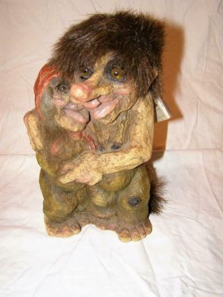 Vintage Nyform Norway By Trygve Torgersen 9 1/2 " Tall Troll Couple Ny - Form 126